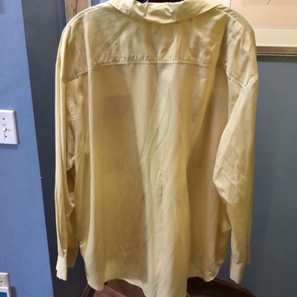 A New Day Chartreuse Long Sleeve Button Down 2X - Picture 2 of 5